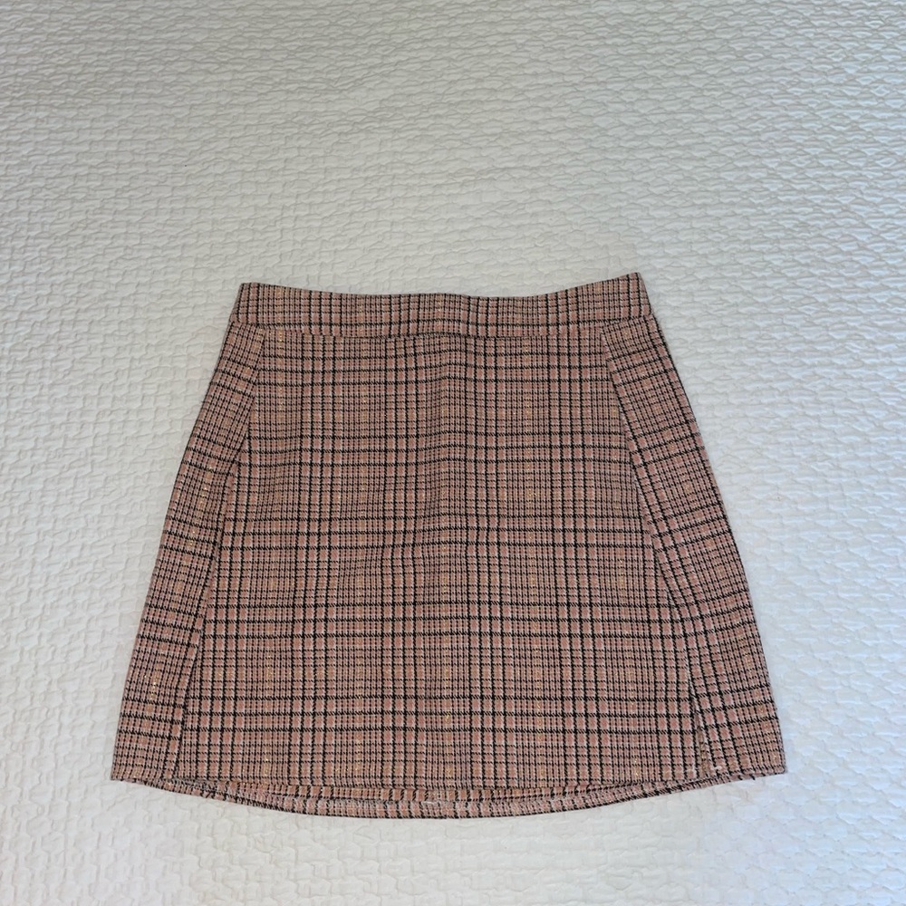 Pink Plaid Skirt